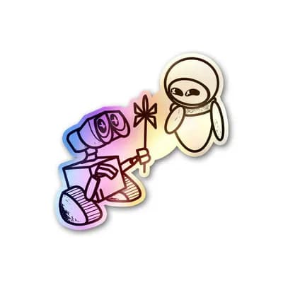 Wall - E Holographic Sticker waterproof vinyl decal for laptop, bike, car & bottle