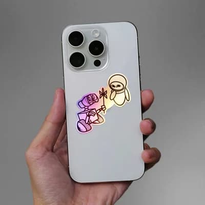 Wall - E Holographic Sticker waterproof vinyl decal for laptop, bike, car & bottle