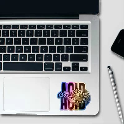 Acid Holographic Sticker waterproof vinyl decal for laptop, bike, car & bottle