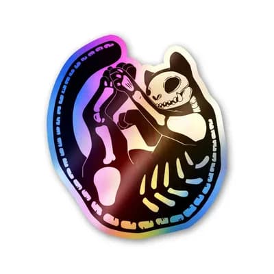 Skeleton Holographic Stickers waterproof vinyl decal for laptop, bike, car & bottle
