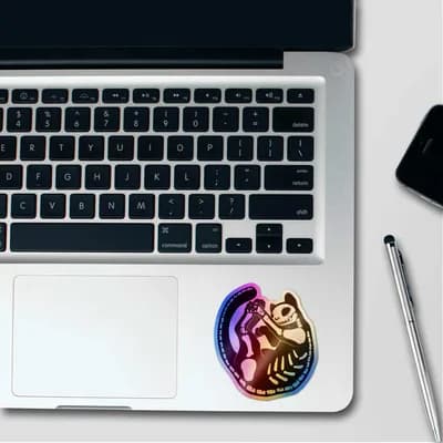 Skeleton Holographic Stickers waterproof vinyl decal for laptop, bike, car & bottle