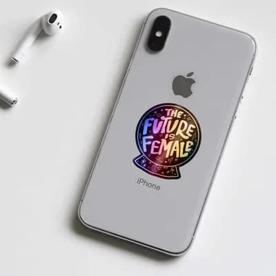 Future is female Holographic Stickers waterproof vinyl decal for laptop, bike, car & bottle