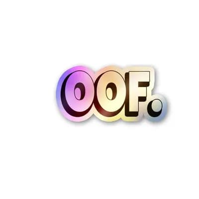 OOF Holographic Stickers waterproof vinyl decal for laptop, bike, car & bottle