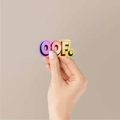 OOF Holographic Stickers waterproof vinyl decal for laptop, bike, car & bottle
