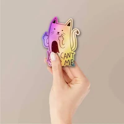 You Cant Stop Me Holographic Sticker waterproof vinyl decal for laptop, bike, car & bottle