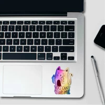 You Cant Stop Me Holographic Sticker waterproof vinyl decal for laptop, bike, car & bottle