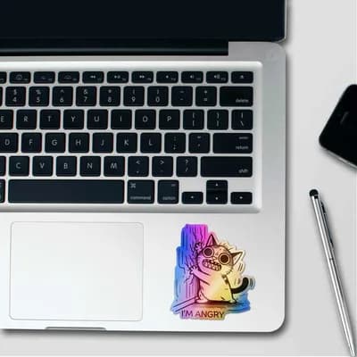 I'm Angry Holographic Sticker waterproof vinyl decal for laptop, bike, car & bottle