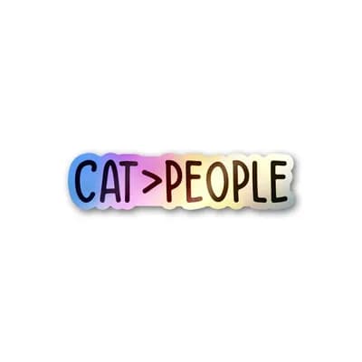 Cat.Pelople Holographic Sticker waterproof vinyl decal for laptop, bike, car & bottle