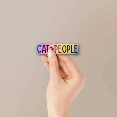 Cat.Pelople Holographic Sticker waterproof vinyl decal for laptop, bike, car & bottle