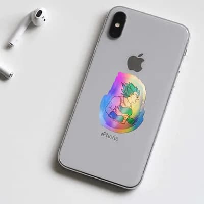 Prince saiyan Holographic Stickers waterproof vinyl decal for laptop, bike, car & bottle
