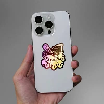 Souls Holographic Sticker waterproof vinyl decal for laptop, bike, car & bottle