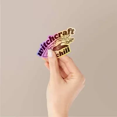 Witchcraft Holographic Stickers waterproof vinyl decal for laptop, bike, car & bottle