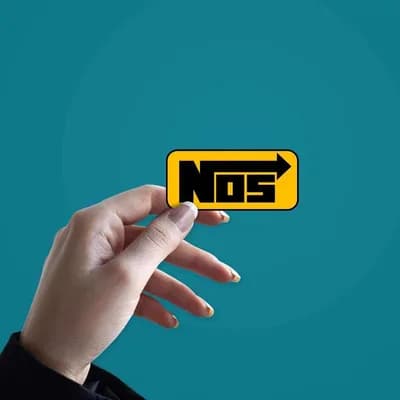 Nos sticker waterproof vinyl decal for laptop, bike, car & bottle