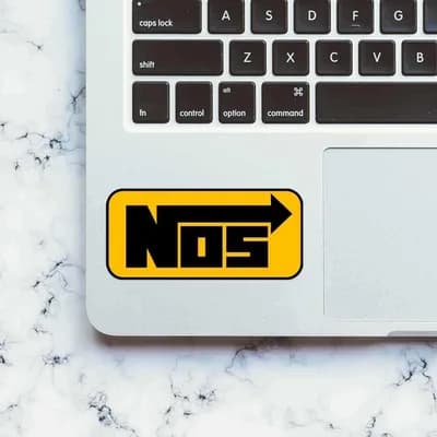 Nos sticker waterproof vinyl decal for laptop, bike, car & bottle
