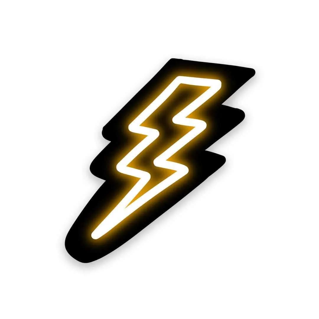Neon Lightning Sticker waterproof vinyl decal for laptop, bike, car & bottle