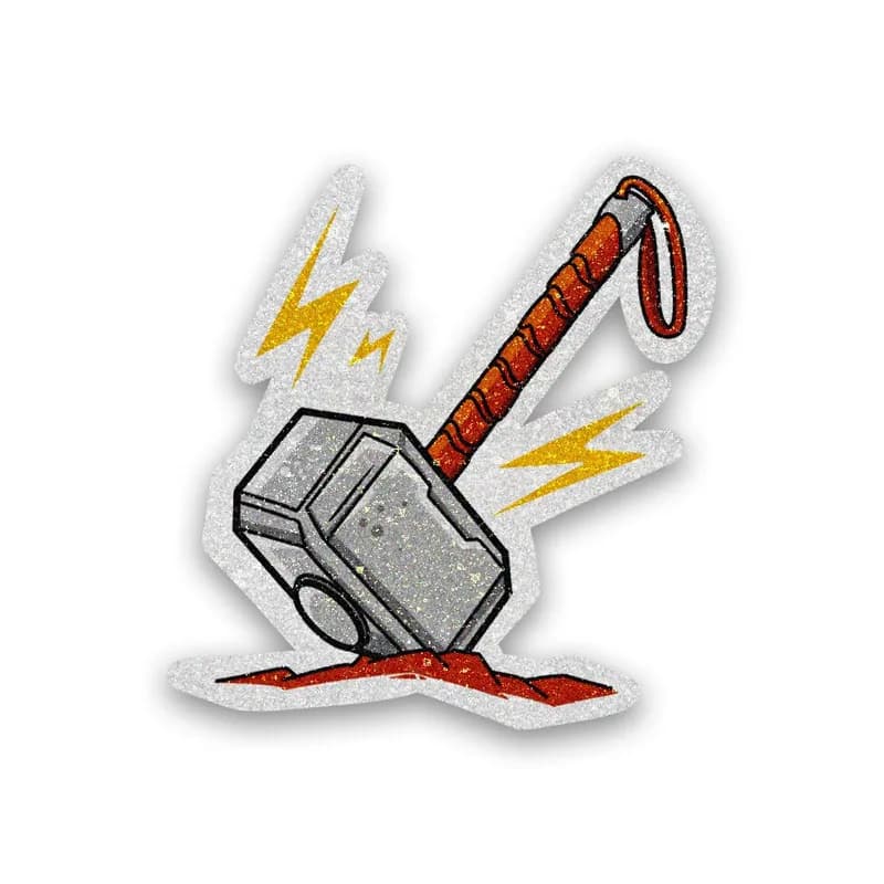 Worthy Hammer Glitter Sticker