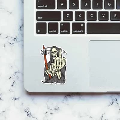 F**K YOU Sticker waterproof vinyl decal for laptop, bike, car & bottle