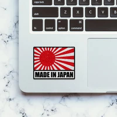 Made In Japan 0.1 Glitter Sticker waterproof vinyl decal for laptop, bike, car & bottle