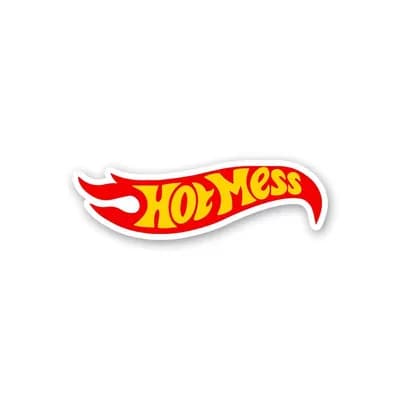 Hotmess Sticker waterproof vinyl decal for laptop, bike, car & bottle