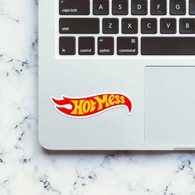 Hotmess Sticker waterproof vinyl decal for laptop, bike, car & bottle