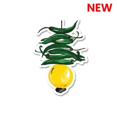 Nimbu Mirchi Sticker waterproof vinyl decal for laptop, bike, car & bottle