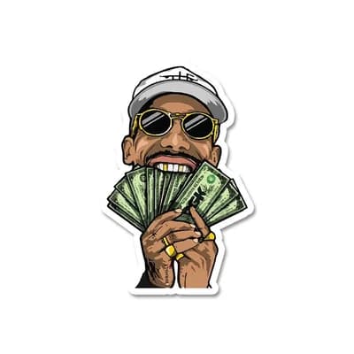 Money in Mouth Sticker waterproof vinyl decal for laptop, bike, car & bottle