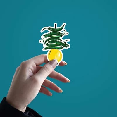 Nimbu Mirchi Sticker waterproof vinyl decal for laptop, bike, car & bottle