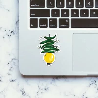 Nimbu Mirchi Sticker waterproof vinyl decal for laptop, bike, car & bottle