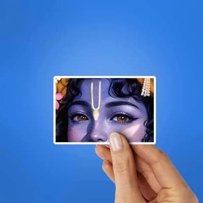 Krishna Eyes Sticker waterproof vinyl decal for laptop, bike, car & bottle