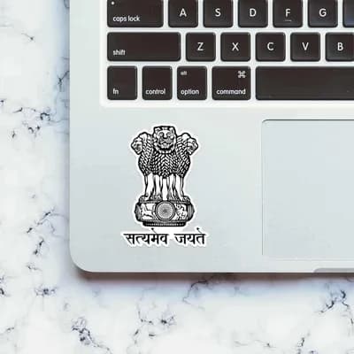 Indian Emblem sticker waterproof vinyl decal for laptop, bike, car & bottle