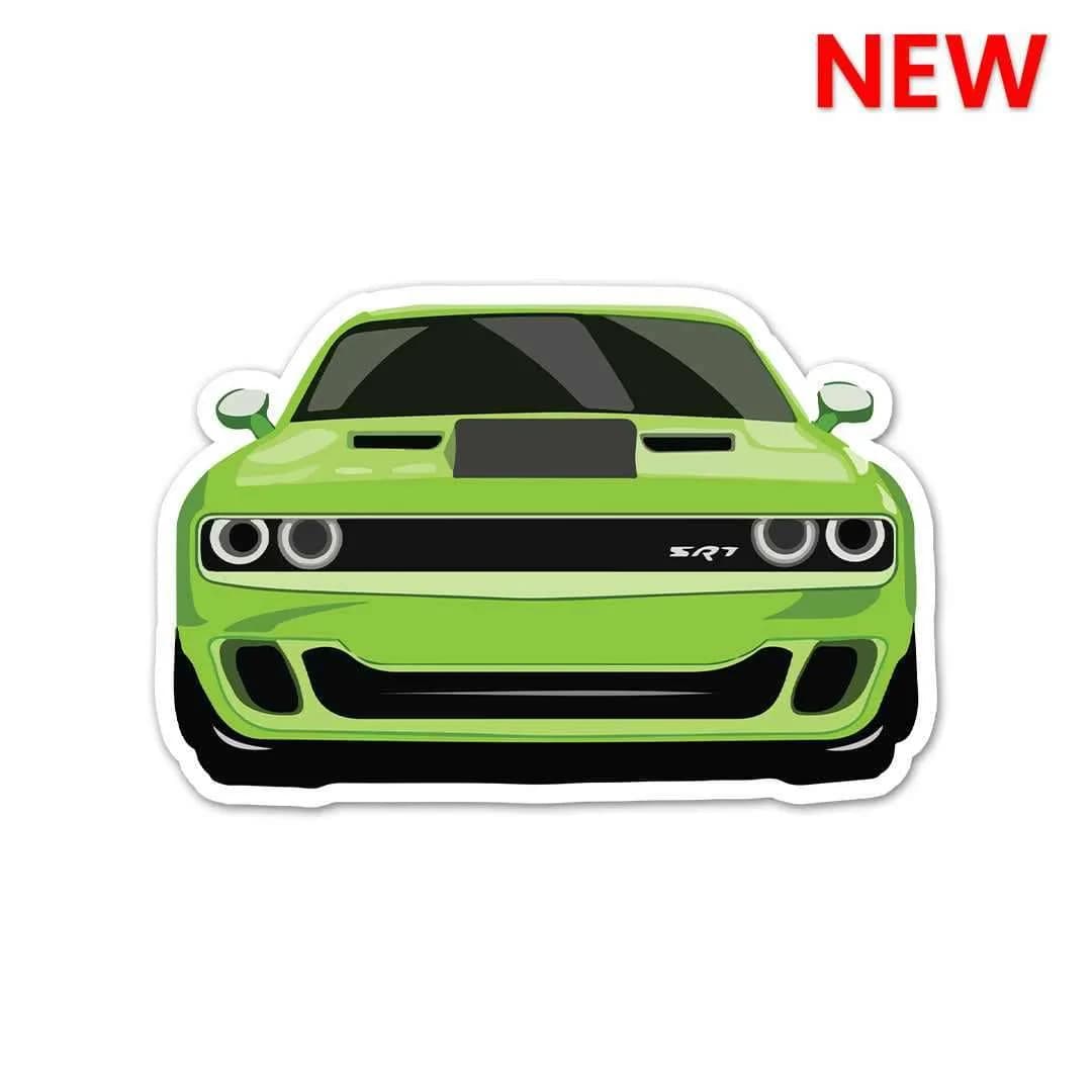 Green Vintage Muscle Sticker waterproof vinyl decal for laptop, bike, car & bottle