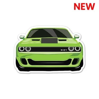 Green Vintage Muscle Sticker waterproof vinyl decal for laptop, bike, car & bottle