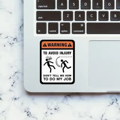 Avoid Injury Sticker waterproof vinyl decal for laptop, bike, car & bottle