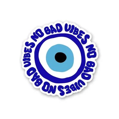 No Bad Vibes Sticker waterproof vinyl decal for laptop, bike, car & bottle