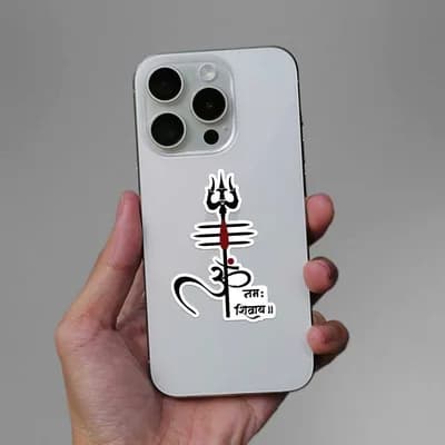 Shiva Trishul Sticker waterproof vinyl decal for laptop, bike, car & bottle