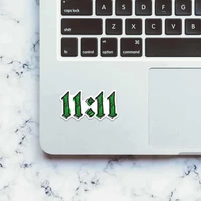 11:11 Sticker waterproof vinyl decal for laptop, bike, car & bottle