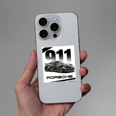 PORSHE 911 Sticker waterproof vinyl decal for laptop, bike, car & bottle