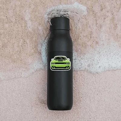 Green Vintage Muscle Sticker waterproof vinyl decal for laptop, bike, car & bottle