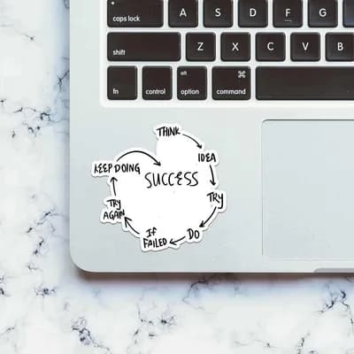 SUCCESS Sticker waterproof vinyl decal for laptop, bike, car & bottle
