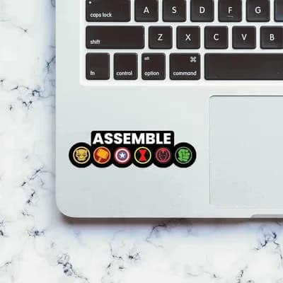 Assemble Sticker waterproof vinyl decal for laptop, bike, car & bottle