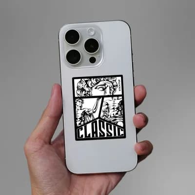 Classic Sticker waterproof vinyl decal for laptop, bike, car & bottle