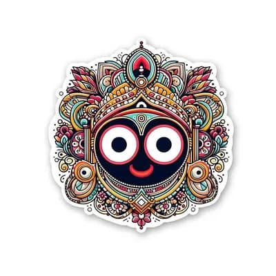 Lord Jagannath Sticker waterproof vinyl decal for laptop, bike, car & bottle