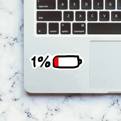 Battery Low sticker waterproof vinyl decal for laptop, bike, car & bottle