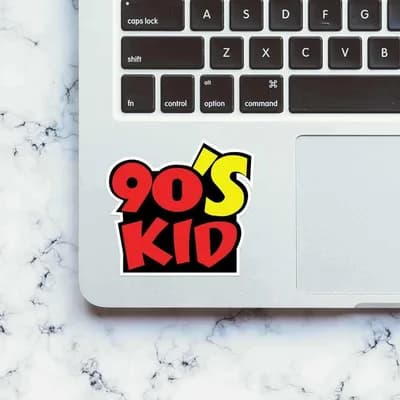 90's Kid Sticker waterproof vinyl decal for laptop, bike, car & bottle