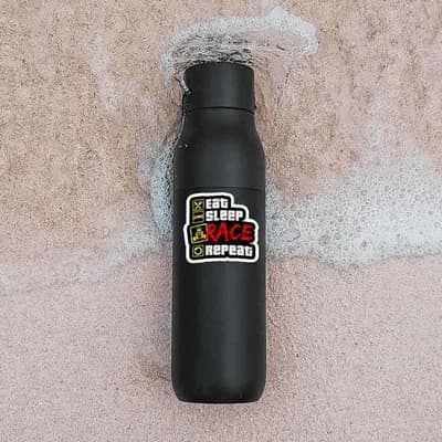 Eat Sleep Race Repeat Sticker waterproof vinyl decal for laptop, bike, car & bottle