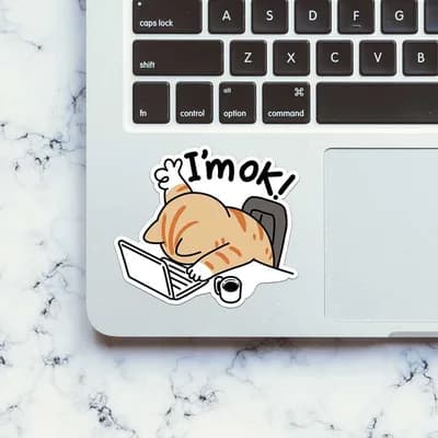 I'm Ok Sticker waterproof vinyl decal for laptop, bike, car & bottle