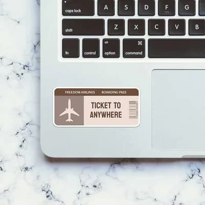 Ticket Sticker waterproof vinyl decal for laptop, bike, car & bottle
