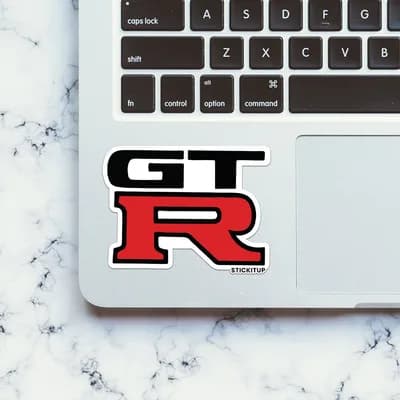 GT R Sticker waterproof vinyl decal for laptop, bike, car & bottle
