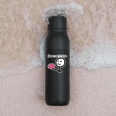 Please Use Brain Sticker waterproof vinyl decal for laptop, bike, car & bottle
