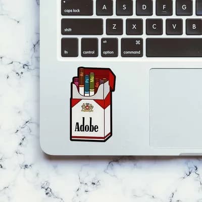 Adobe Sticker waterproof vinyl decal for laptop, bike, car & bottle